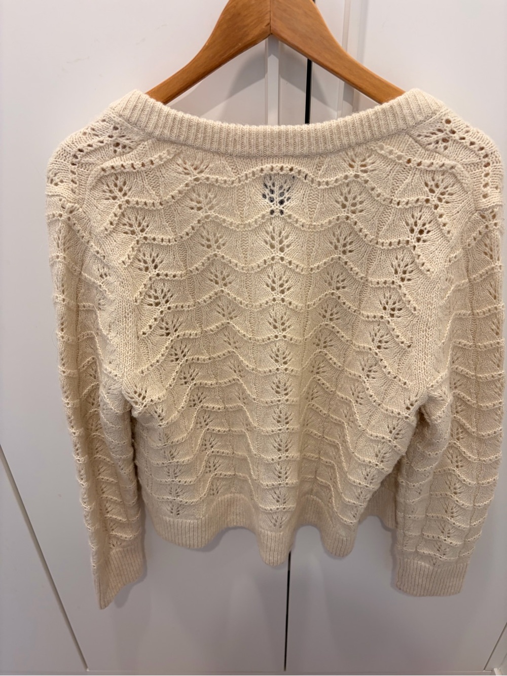 GAP Cream Openwork Button-Up Cardigan - Picture 2 of 4
